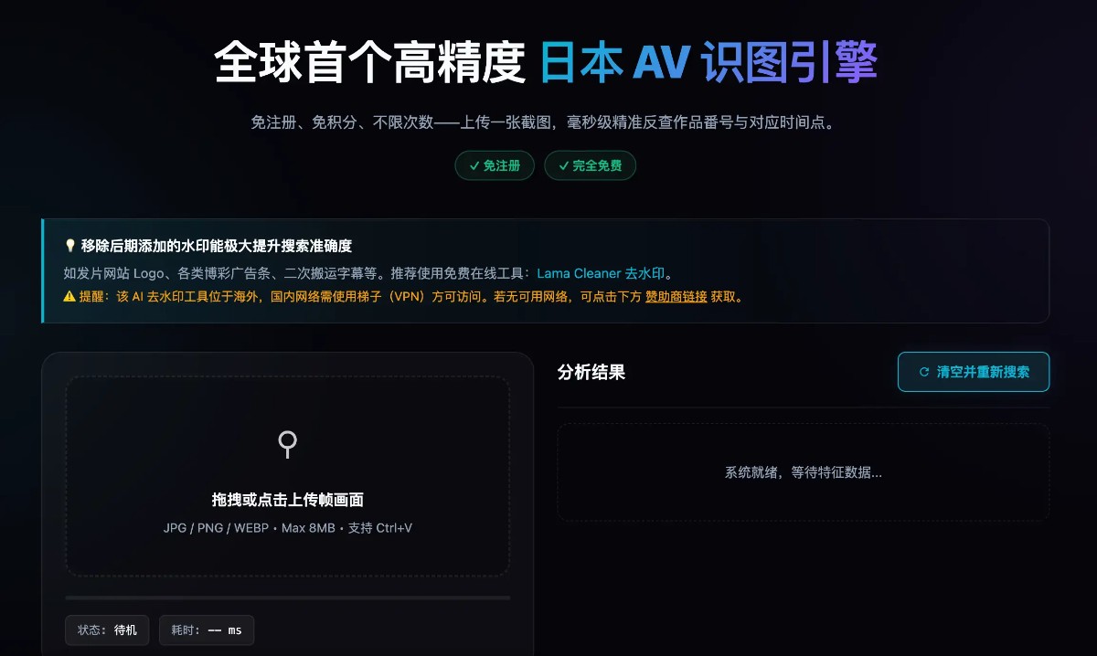 全球首个高精度 日本 AV 识图引擎